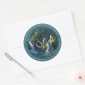 Natuur Forest YOGA Verborgen Tekst Meditatie Leraa Ronde Sticker (Envelop)