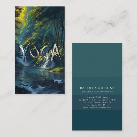 Natuur Forest YOGA Verborgen Tekst Meditatie Leraa Visitekaartje (Voorkant / Achterkant)