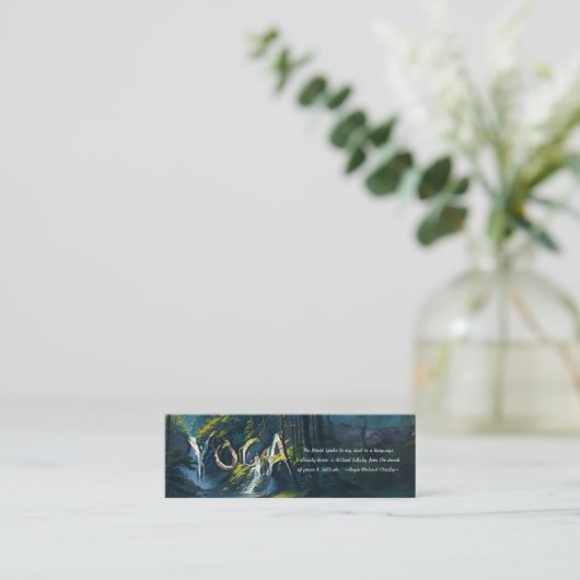 Natuur Forest YOGA Verborgen Tekst Reiki Master Qu Mini Visitekaartje (Staand voorkant)