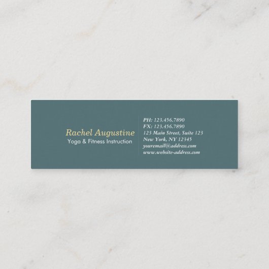 Natuur Forest YOGA Verborgen Tekst Reiki Master Qu Mini Visitekaartje (Achterkant)