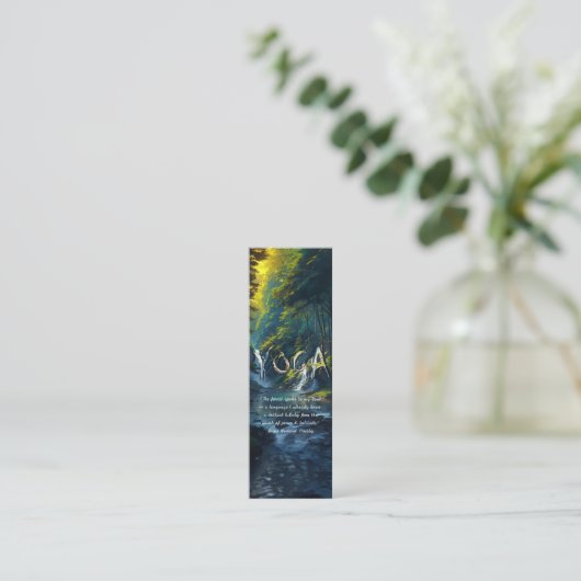 Natuur Forest YOGA Verborgen Tekst Reiki Master Qu Mini Visitekaartje (Staand voorkant)