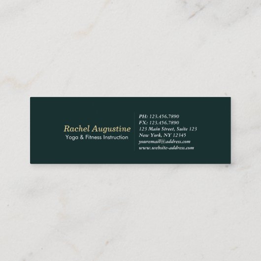 Natuur Forest YOGA Verborgen Tekst Reiki Master Qu Mini Visitekaartje (Achterkant)