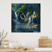 Natuur Forest YOGA Verborgen Tekst Reiki Master Qu Poster (Keuken)
