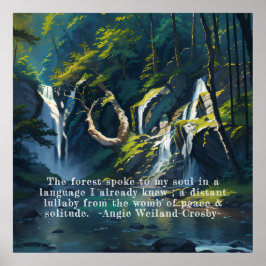 Natuur Forest YOGA Verborgen Tekst Reiki Master Qu Poster