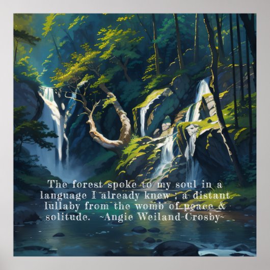 Natuur Forest YOGA Verborgen Tekst Reiki Master Qu Poster (Voorkant)