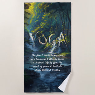 Natuur Forest YOGA Verborgen Tekst Reiki Master Qu Strandlaken