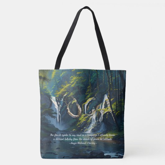 Natuur Forest YOGA Verborgen Tekst Reiki Master Qu Tote Bag (Voorkant)