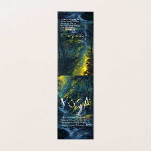 Natuur Forest YOGA Verborgen Tekst Reiki Master Qu Visitekaartje (Buitenkant ongevouwen)