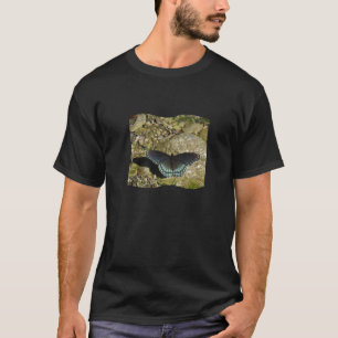 Natuur Foto blauw en zwarte vlinder T-shirt