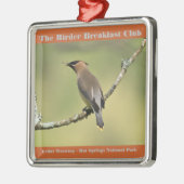 Natuur Fotografie Cedar Waxwing Birder Metalen Ornament (Links)