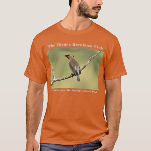 Natuur Fotografie Cedar Waxwing Birder T-Shirt (Voorkant)