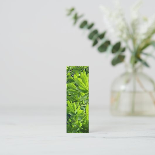 Natuur Fotografie Groen Bladeren Bladwijzer Nieuw  Mini Visitekaartje (Staand voorkant)