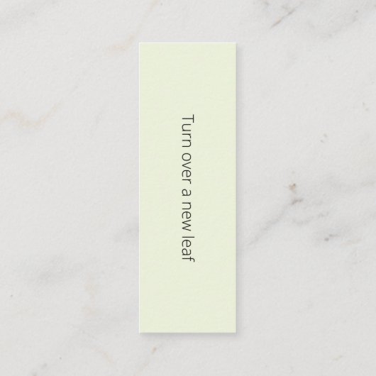 Natuur Fotografie Groen Bladeren Bladwijzer Nieuw  Mini Visitekaartje (Achterkant)