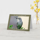 Natuur Fotografie Mockingbird Birder T-Shirt Kaart (Gele Bloem)