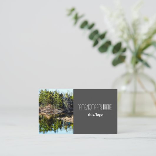 natuur fotografie pijnbomen waterreflectie visitekaartje (Staand voorkant)