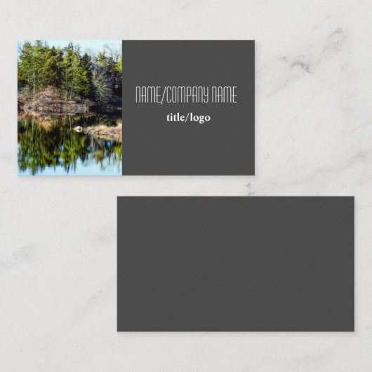 natuur fotografie pijnbomen waterreflectie visitekaartje (Voorkant / Achterkant)