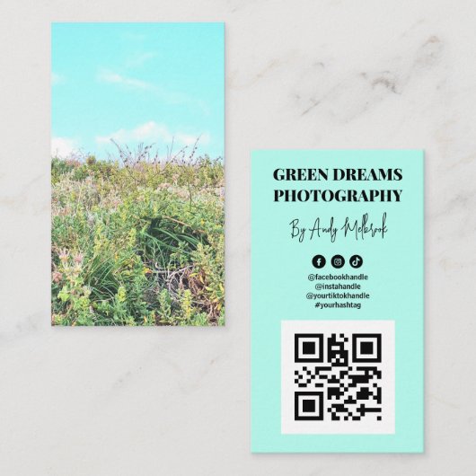 Natuur Fotografie QR Code Visitekaartje (Voorkant / Achterkant)