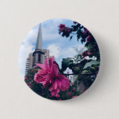 Natuur fotografie - Roze ventilator Ronde Button 5,7 Cm (Voorkant)