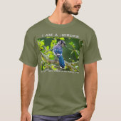 Natuur Fotografie Shy Blue Jay Birder T-Shirt (Voorkant)