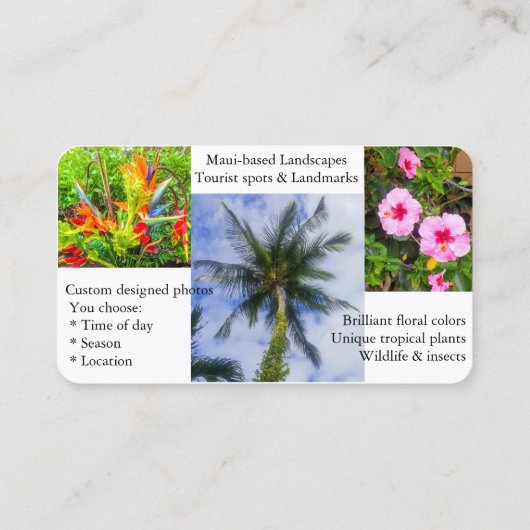 Natuur fotografie visitekaartje (Achterkant)