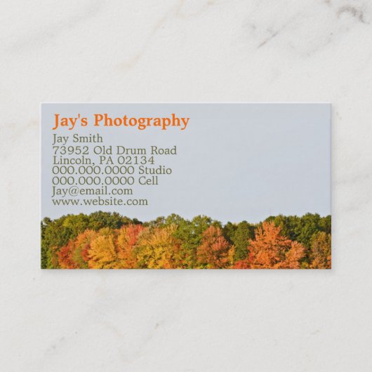 Natuur Fotografie Visitekaartjes (Voorkant)