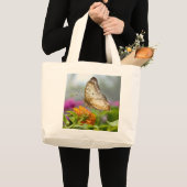 Natuur Fotografie Vlinder op Bloem Grote Tote Bag (Voorkant (product))