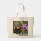 Natuur Fotografie Vlinder op Bloem Grote Tote Bag (Achterkant)