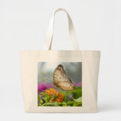 Natuur Fotografie Vlinder op Bloem Grote Tote Bag (Voorkant)
