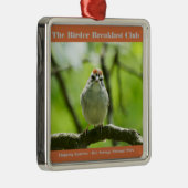 Natuur Fotografieschip Sparrow Birder Metalen Ornament (Rechts)