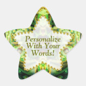 Natuur Fractals Green Star Sticker (Voorkant)