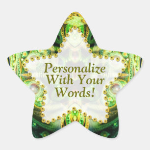 Natuur Fractals Green Star Sticker