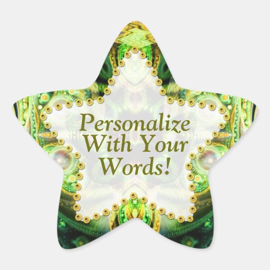 Natuur Fractals Green Star Sticker (Voorkant)