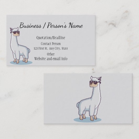 Natuur Fun Lalama - Aangepast dierlijk Visitekaartje (Voorkant / Achterkant)