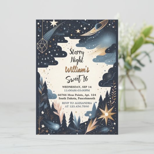 Natuur Galaxy volwassen Schattigee Sterrennacht Sw Kaart (Staand voorkant)