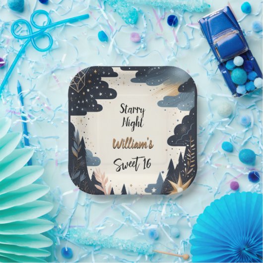 Natuur Galaxy volwassen Schattigee Sterrennacht Sw Papieren Bordje (Feest)