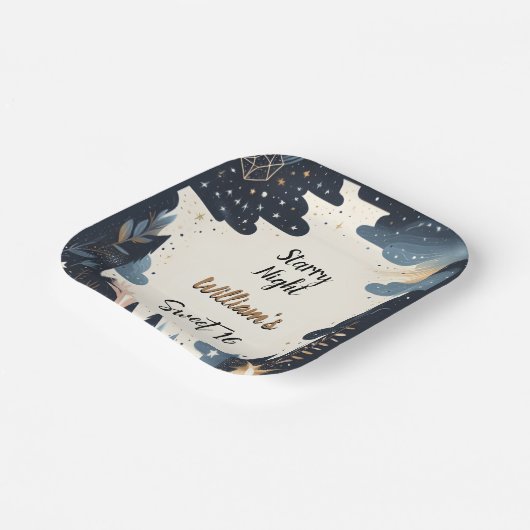 Natuur Galaxy volwassen Schattigee Sterrennacht Sw Papieren Bordje (Gebogen)