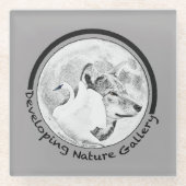Natuur Galerij Logo ontwikkelen Glazen Onderzetter (Voorkant)
