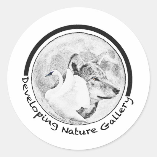 Natuur Galerij Logo ontwikkelen Ronde Sticker (Voorkant)