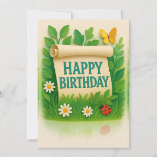 Natuur Garden Happy Birthday Kaart