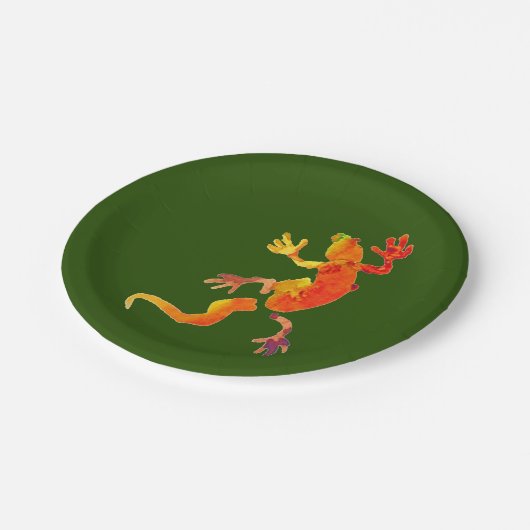 Natuur geboortepartij Gecko lizard Papieren Bordje (Gekanteld)