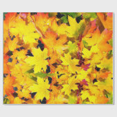 Natuur geel Sinaasappel rood herfstbladeren Cadeaupapier (Vlak)