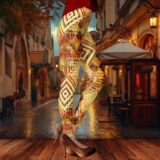 Natuur geïnspireerd Abstract geometrisch patroon Leggings