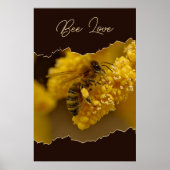 Natuur-geïnspireerd Bee Love Insect Geel & Zwart Poster (Voorkant)