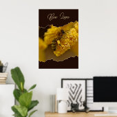 Natuur-geïnspireerd Bee Love Insect Geel & Zwart Poster (Thuiskantoor)