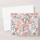 Natuur Geïnspireerd Bloemen: Anjer Bloempatroon All In One Uitnodiging (Achterkant)