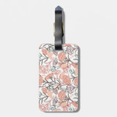 Natuur Geïnspireerd Bloemen: Anjer Bloempatroon Bagagelabel (Achterkant verticaal)