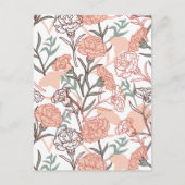 Natuur Geïnspireerd Bloemen: Anjer Bloempatroon Briefkaart (Voorkant)