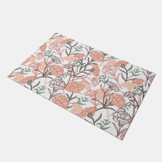 Natuur Geïnspireerd Bloemen: Anjer Bloempatroon Deurmat (Schuin)