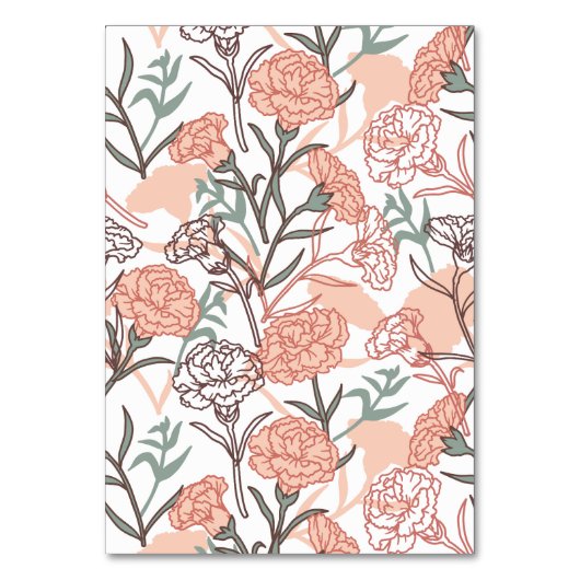 Natuur Geïnspireerd Bloemen: Anjer Bloempatroon Kaart (Voorkant)