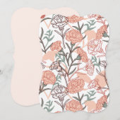 Natuur Geïnspireerd Bloemen: Anjer Bloempatroon Kaart (Voorkant / Achterkant)